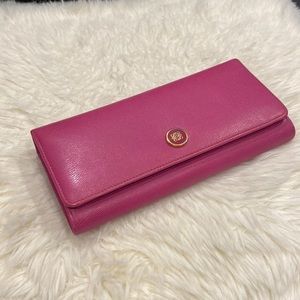 Loewe Gold / Pink Bi-fold Anagram Leather Wallet